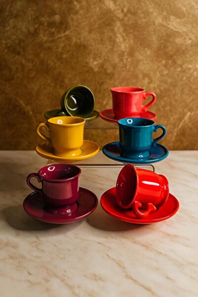 decovien 6-Piece Stylish Designed Coffee Cup Set for Daily and Special Use
