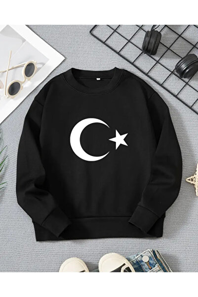 haha Παιδικό μακρυμάνικο μπλουζάκι με στάμπα Moon Star