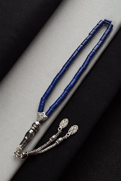 Uçar Doğaltaş Lapis Lazuli Doğal Taş Silindir Kesim 5x8mm 33lü Tesbih