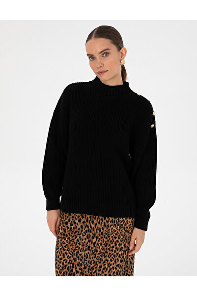 Pierre Cardin Black Comfort Fit Half Fisherman Sweater 50316342-Vr046