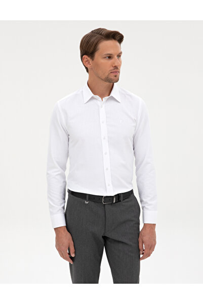 Pierre Cardin Beyaz Slim Fit Uzun Kollu Gömlek 50312340-VR013