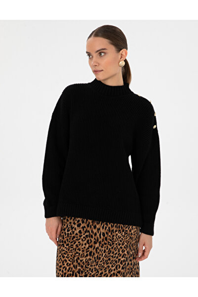 Pierre Cardin Black Comfort Fit Half Fisherman Sweater 50316342-Vr046