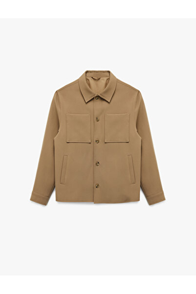 Koton Uzun Kollu Cep Detaylı Düğmeli Gömlek Yaka Slim Fit Mevsimlik Ceket