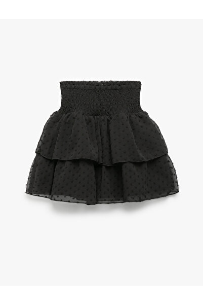 Koton Fusta cu talie înaltă, cu volane și detalii plisate