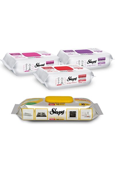 Sleepy Easy Clean Flower Series & Super Oil Solvent Surface Cleaning Towel & Wipes (3X100+30)
