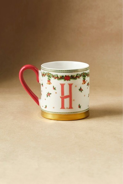 Karaca New Year Honeycomb H Letter Mug 330 ml