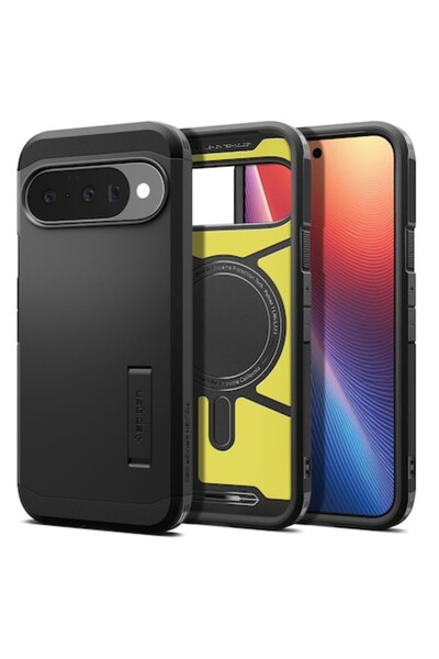 Spigen Case compatible with Google Pixel 10/10 Pro, Tough Armor, O50, Polyurethane, Black