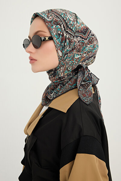 ipekistanbul Eșarfă cu model Vierra - Palati Eterni - Maro Smarald