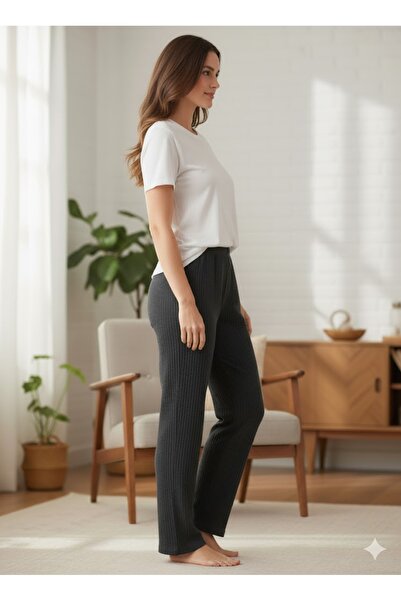 FAMES PİJAMA Women's Ribbed Interlock Single Bottom