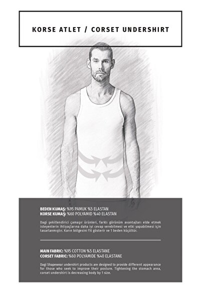 Dagi 7000 Men's Corset Tank Top-White