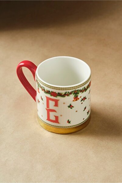 Karaca New Year Honeycomb Letter E Mug 330 ml