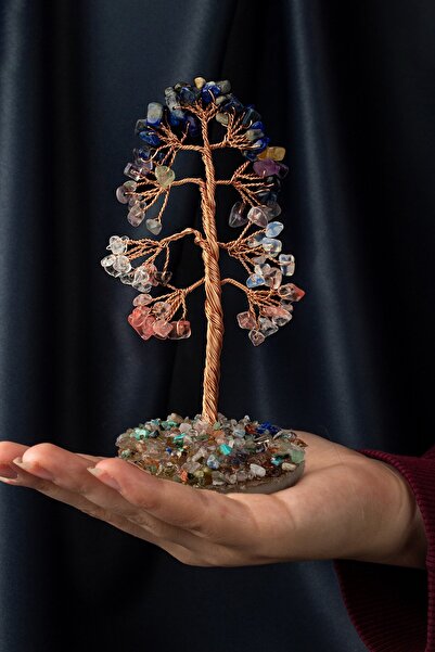 Uçar Doğaltaş Çakra Taşı El Yapımı Doğal Taş Dekoratif Ağaç