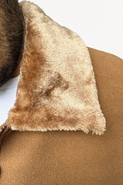 Plus Scorpion Erkek Kaşe Mont Kürklü Yaka Astarlı Fermuarlı Kışlık Ceket –