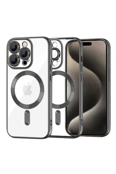 Stef's Cat Husă MagSafe pentru Apple iPhone 15 Pro Max, Cristal Luxos, Negru