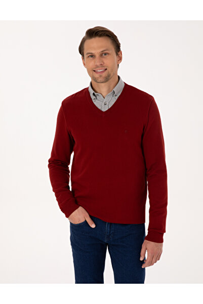 Pierre Cardin Kiretil Slim Fit V-Neck Basic Knitwear Sweater 50314190-Vr031