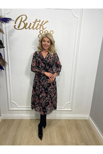 Butik888 Rochie negru model floral