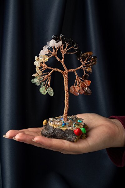 Uçar Doğaltaş Çakra Taşı El Yapımı Doğal Taş Dekoratif Ağaç