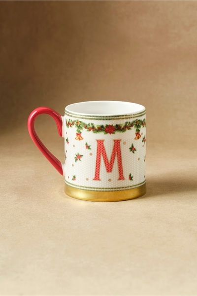Karaca New Year Honeycomb m Letter Mug 330 ml
