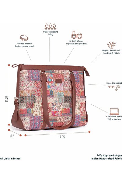 Other ZOUK multi-color handcrafted vegan leather office/laptop bag (fits 15.6")