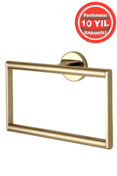 BanyomHome Clk Paslanmaz Pirinç Flora Kare Havluluk Altın Gold Renk