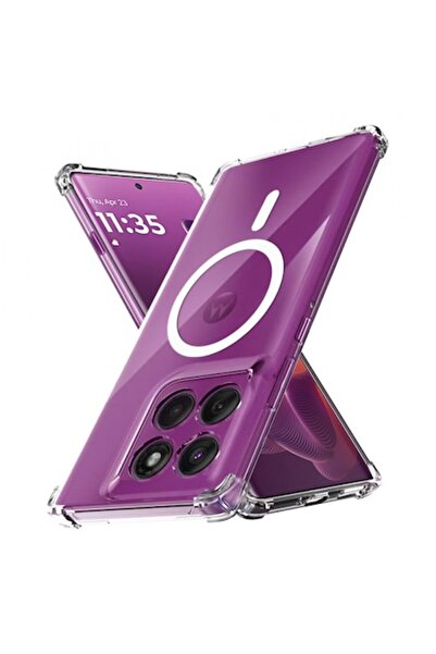 Stef's Cat Husă MagSafe compatibilă cu Motorola Edge 60 Pro, rezistentă la șocuri, transparentă