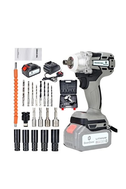 GearZone مفتاح ربط عالي الطاقة بدون فرشاة مع بطارية واحدة - إصدار مطور مع الم...