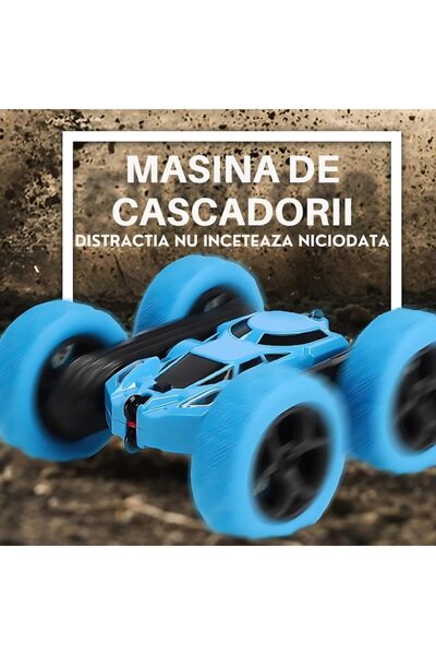 MACVI ® Stunt RC Car, 2.4 GHz, LED, 360° spin, rechargeable, cable & screwdriver included, blue