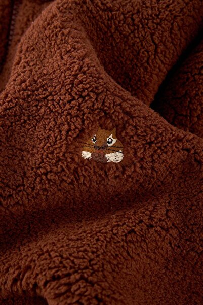 WWF Market Sincap Sherpa Quarter-Zip Sweatshirt - Kahverengi