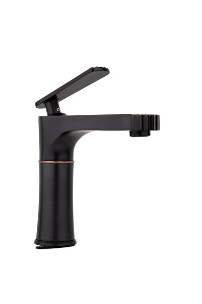 Trendy's Μπαταρία νιπτήρα TRENDY'S, εγκατάσταση νιπτήρα μπάνιου, αντικέ μαύρο