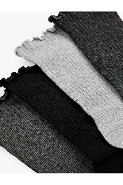 Koton Pamuk Karışımlı Fırfırlı 4'lü Soket Çorap Seti