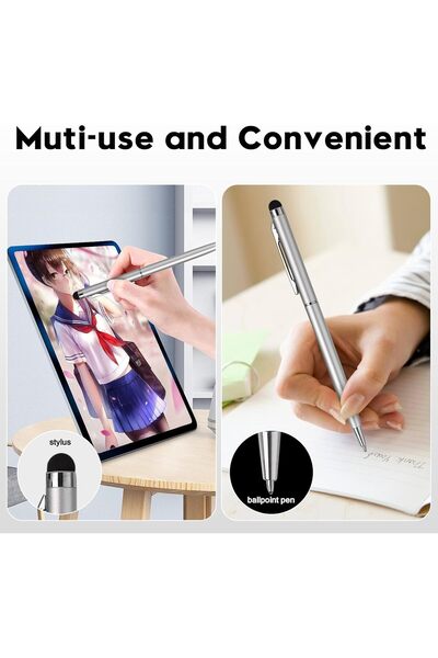 TERRIFI 15-pack 2-in-1 Stylus Pens for Touchscreens (Silver)