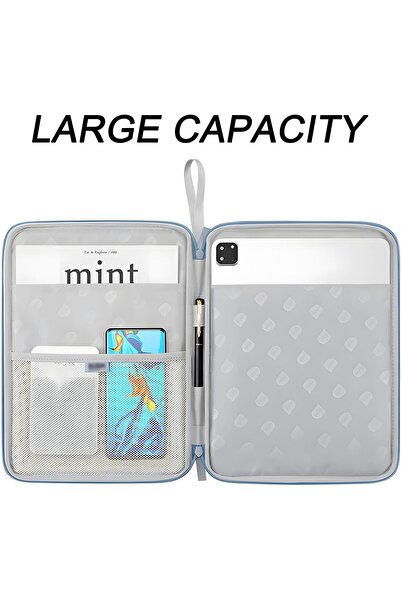 Aputue 11" Tablet Sleeve — Protective Shockproof Waterproof Case with Hand Strap (Blue)