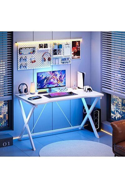 Venpara Gaming Desk, Extra Wide Computer Desk & Office Table, Ergonomic X-Leg Design with Cable Management