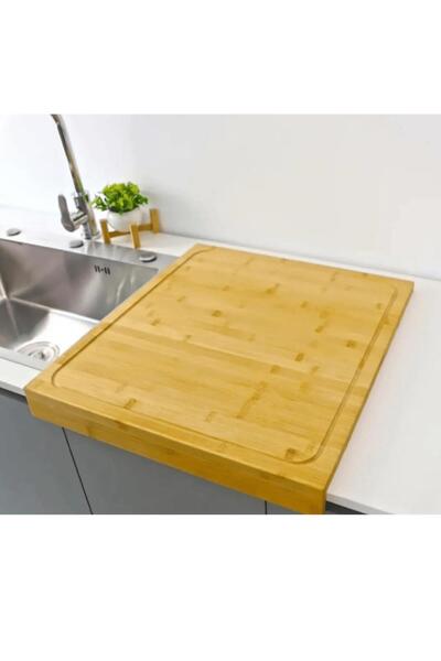 İLİVA Tezgaha Dayamalı Bambu Kesme Tahtası Büyük Boy