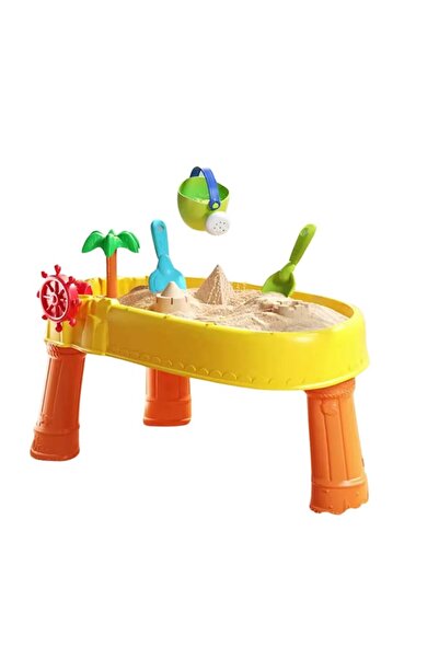 MACVI Masă cu apă 2 în 1 pentru copii, 8 accesorii interactive, multicoloră, 3+ ani