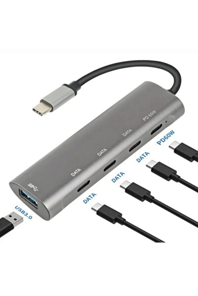 Skygo موزع ZR268 نوع-C 5 في 1 مع خاصية الشحن السريع