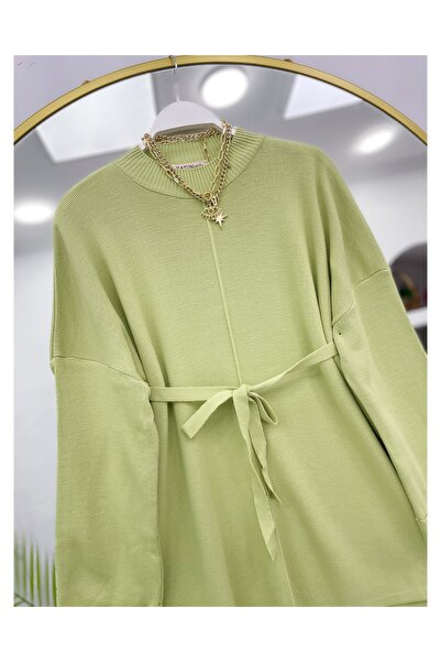 YEDİLALE Zero Neck Tricot Tunic with Belt