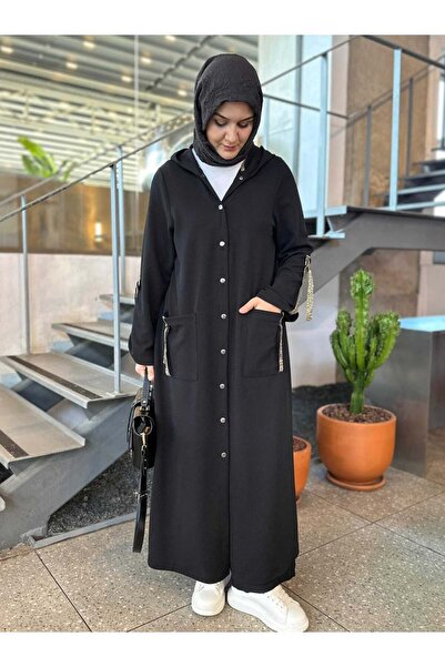 Berika YILDIRIM ÖRME KREP HIRKA SİYAH