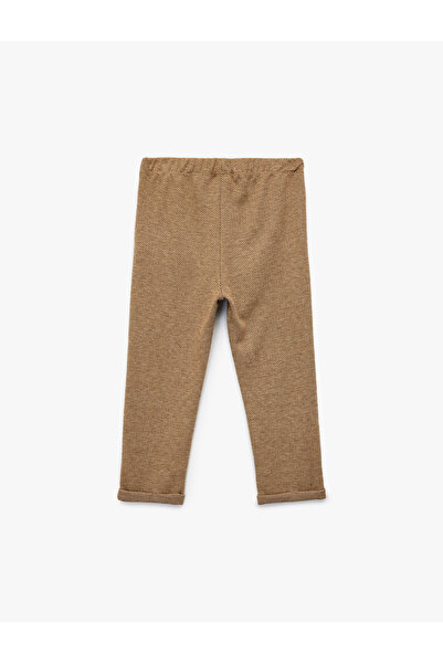 Koton Patterned Viscose Blend Trousers with Lace-Up Waist