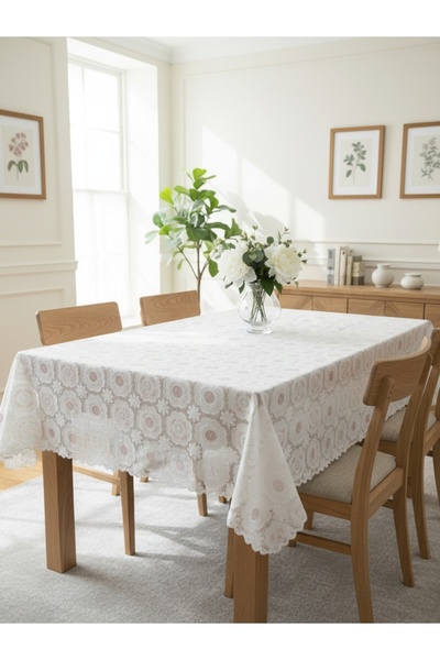Düzgün desen مفرش طاولة من القماش الخشن بمظهر الدانتيل