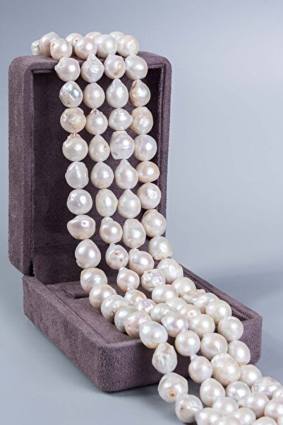 Uçar Doğaltaş İnci Doğal Taş Barrok Küre Amorf Kesim 13mm Dizi