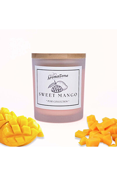 AromaZone Lumânare SWEET MANGO din ceară de soia și cocos, Handmade – 220 g, ...