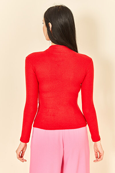 eyyebelle Women's Long Sleeve Turtleneck Corded Fabric Badi