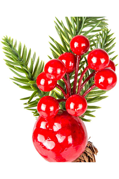 Herdekora Christmas Ornament Pique Berry with Apple and Pine Cone Red-Green 22 Cm.