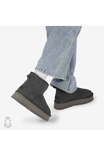 ANGEL BLUE WOMEN'S BOOTS made of GENUINE SUEDE LEATHER CRL08931 Grey