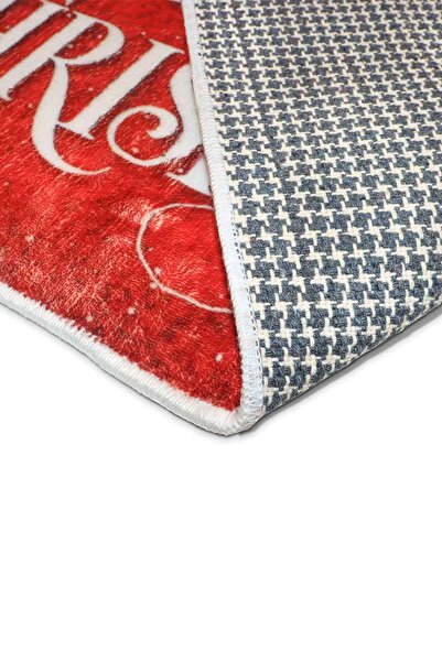 Aden Yılbaşı Kapı Paspası Kaymaz Dokuma Taban | Christmas Desenli Kapı Önü Paspası | BER0459