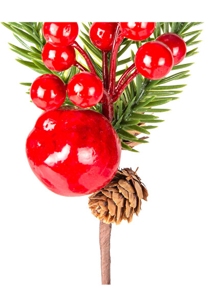 Herdekora Christmas Ornament Pique Berry with Apple and Pine Cone Red-Green 22 Cm.