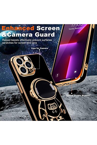 Flippy TPU 2in1 Protective Case for Apple iPhone 15 Pro — Astronaut, Stand, Shockproof, Black