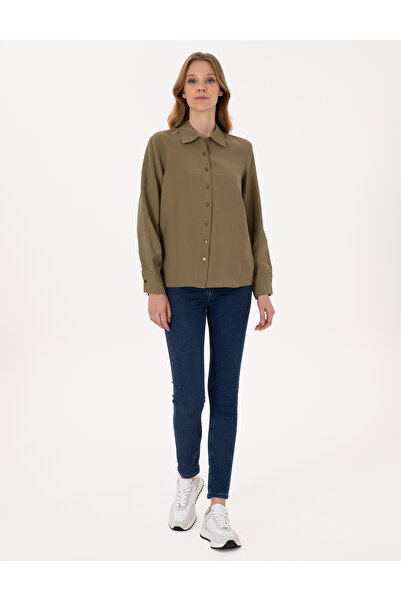 Pierre Cardin Haki Comfort Fit Uzun Kollu Gömlek 50318219-VR027