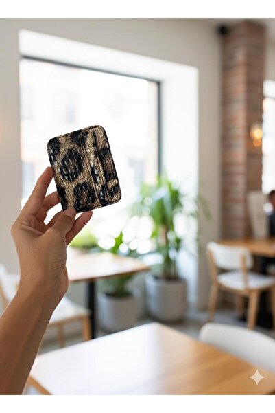 mirakuş Leopard Patterned Minimal Wallet - Card Holder